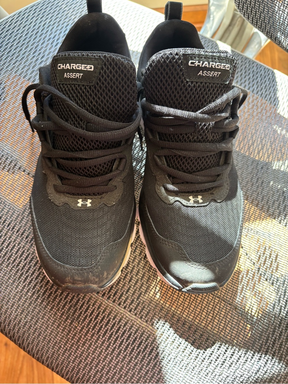 Mens Under Armour Black Charged Assert Athletic Sneakers